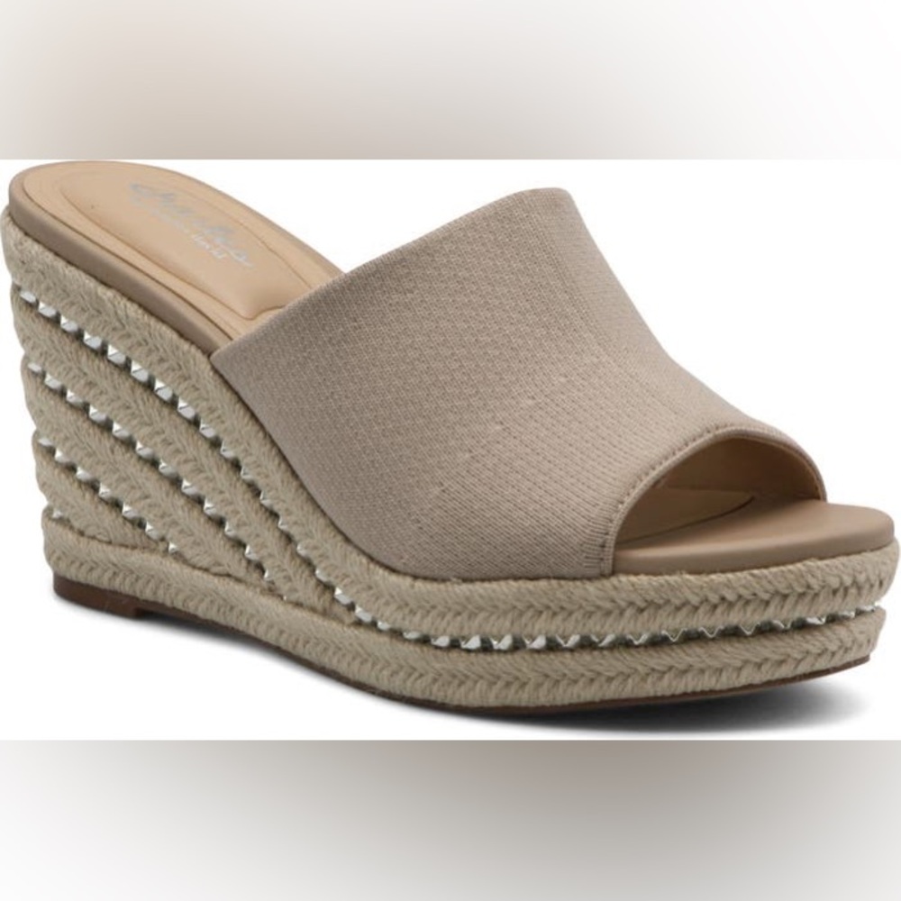 Jeremy Espadrille Platform Wedge Slide Sandal Charles by Charles David